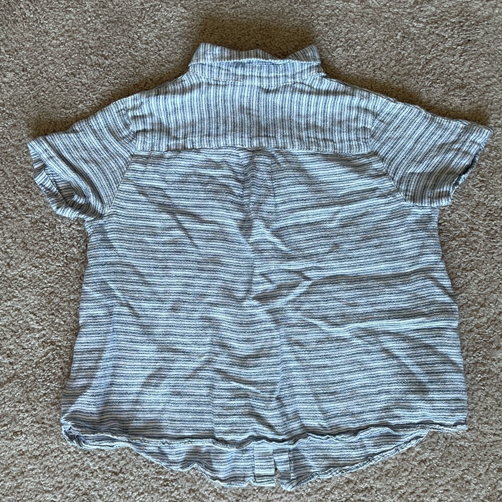 CAbi Hacienda Striped Linen Shirt XS Coastal Grandma Cottagecore Button Up 5257 - Picture 7 of 8